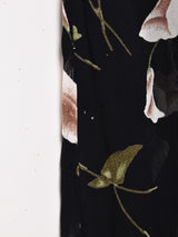 花柄 シアー スリーブレスワンピース