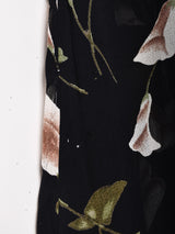 花柄 シアー スリーブレスワンピース