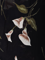 花柄 シアー スリーブレスワンピース