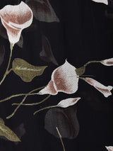 花柄 シアー スリーブレスワンピース