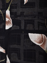 花柄 シアー スリーブレスワンピース