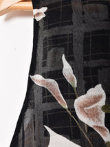 花柄 シアー スリーブレスワンピース