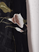 花柄 シアー スリーブレスワンピース