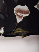 花柄 シアー スリーブレスワンピース