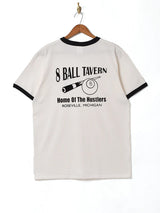【2色展開】 ビリヤードプリント リンガーTシャツ