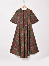 【2色展開】Emerald Motel バティックプリント 半袖 フレアワンピース