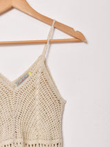 【6色展開】Emerald Motel クロシェ切り替え ティアード キャミソールワンピース