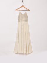 【6色展開】Emerald Motel クロシェ切り替え ティアード キャミソールワンピース