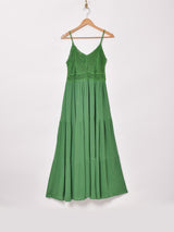 【6色展開】Emerald Motel クロシェ切り替え ティアード キャミソールワンピース