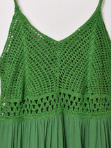 【6色展開】Emerald Motel クロシェ切り替え ティアード キャミソールワンピース