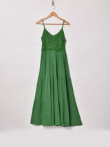 【6色展開】Emerald Motel クロシェ切り替え ティアード キャミソールワンピース