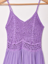 【6色展開】Emerald Motel クロシェ切り替え ティアード キャミソールワンピース