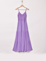 【6色展開】Emerald Motel クロシェ切り替え ティアード キャミソールワンピース