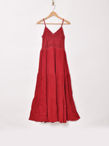 【6色展開】Emerald Motel クロシェ切り替え ティアード キャミソールワンピース