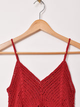 【6色展開】Emerald Motel クロシェ切り替え ティアード キャミソールワンピース