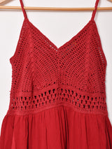 【6色展開】Emerald Motel クロシェ切り替え ティアード キャミソールワンピース