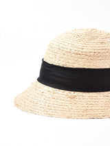 【2色展開】リネンリボン ストローハット