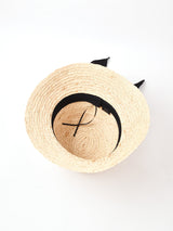 【2色展開】リネンリボン ストローハット