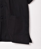 【4色展開】Backers コットンリネン チャイナボタン 半袖シャツ