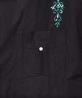 【2色展開】Backers 刺繍 キューバ 開襟 半袖シャツ