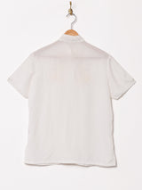 フラワー刺繍 半袖 チャイナシャツ