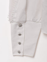 シースルー 切替デザイン 長袖ブラウス