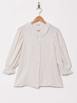 フリルカラー 長袖 ユーロブラウス