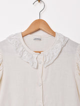 フリルカラー 長袖 ユーロブラウス