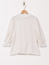 フリルカラー 長袖 ユーロブラウス