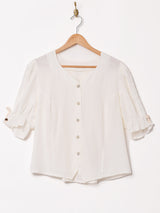 パフスリーブ Vネック ユーロブラウス