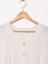 パフスリーブ Vネック ユーロブラウス