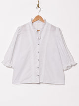 スタンドカラー パフスリーブ ユーロブラウス