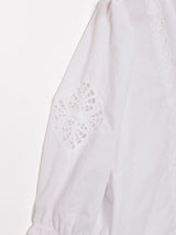 スタンドカラー パフスリーブ ユーロブラウス