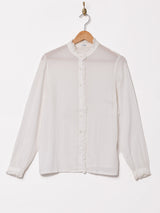 スタンドカラー ホワイトブラウス