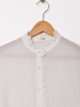 スタンドカラー ホワイトブラウス