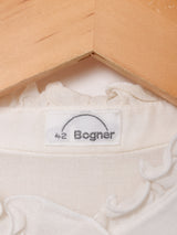 スタンドカラー ホワイトブラウス