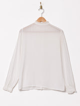 スタンドカラー ホワイトブラウス