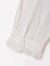 スタンドカラー ホワイトブラウス