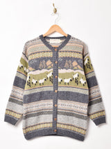 総柄 カーディガン