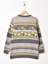 総柄 カーディガン