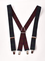 【4色展開】タータンチェック柄 ワイドサスペンダー
