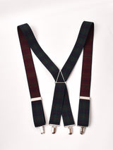 【4色展開】タータンチェック柄 ワイドサスペンダー