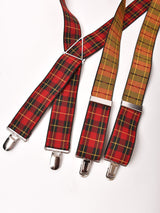 【4色展開】タータンチェック柄 ワイドサスペンダー