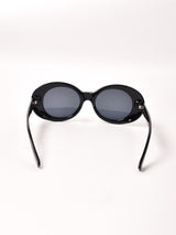 【3色展開】オーバルサングラス ブラック×スモーク