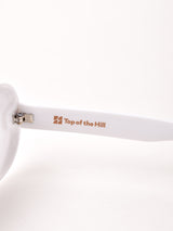 【3色展開】オーバルサングラス ホワイト×スモーク