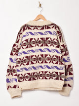 エクアドル製 総柄 ハンドニット セーター