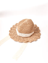 【2色展開】レースリボン ペーパーハット