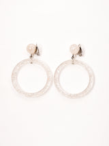 ラメ サークルイヤリング シルバー