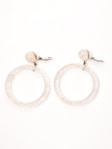 ラメ サークルイヤリング シルバー