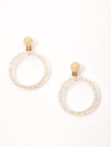 ラメ サークルイヤリング ゴールド